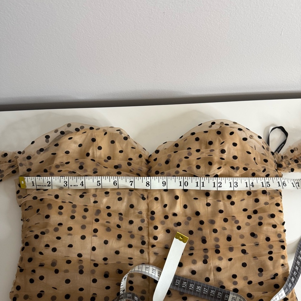 Majorelle Secrets Dress Nude Polka Dot Mini Dress - XL - Picture 9 of 10
